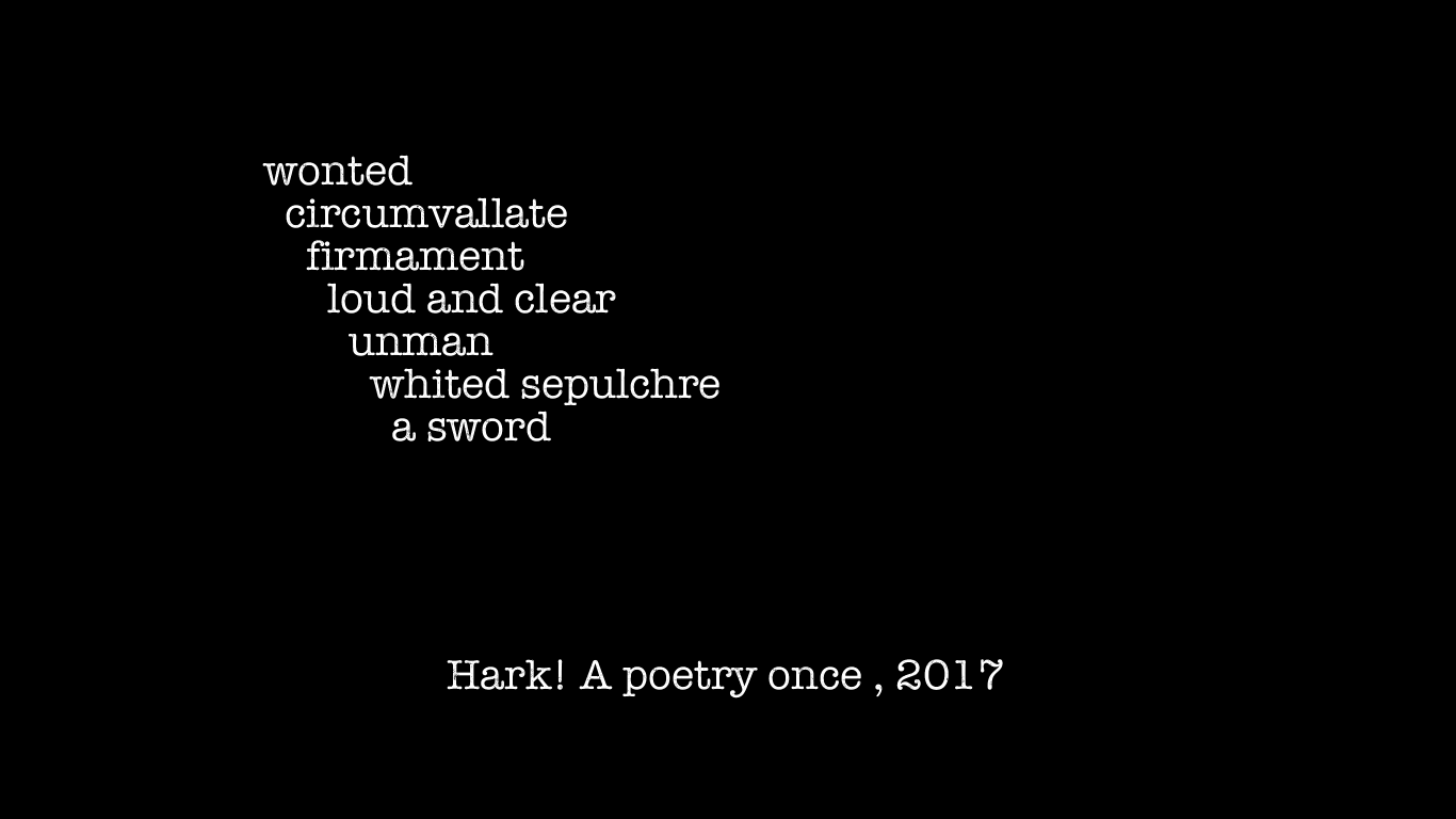 Hark! A poetry once