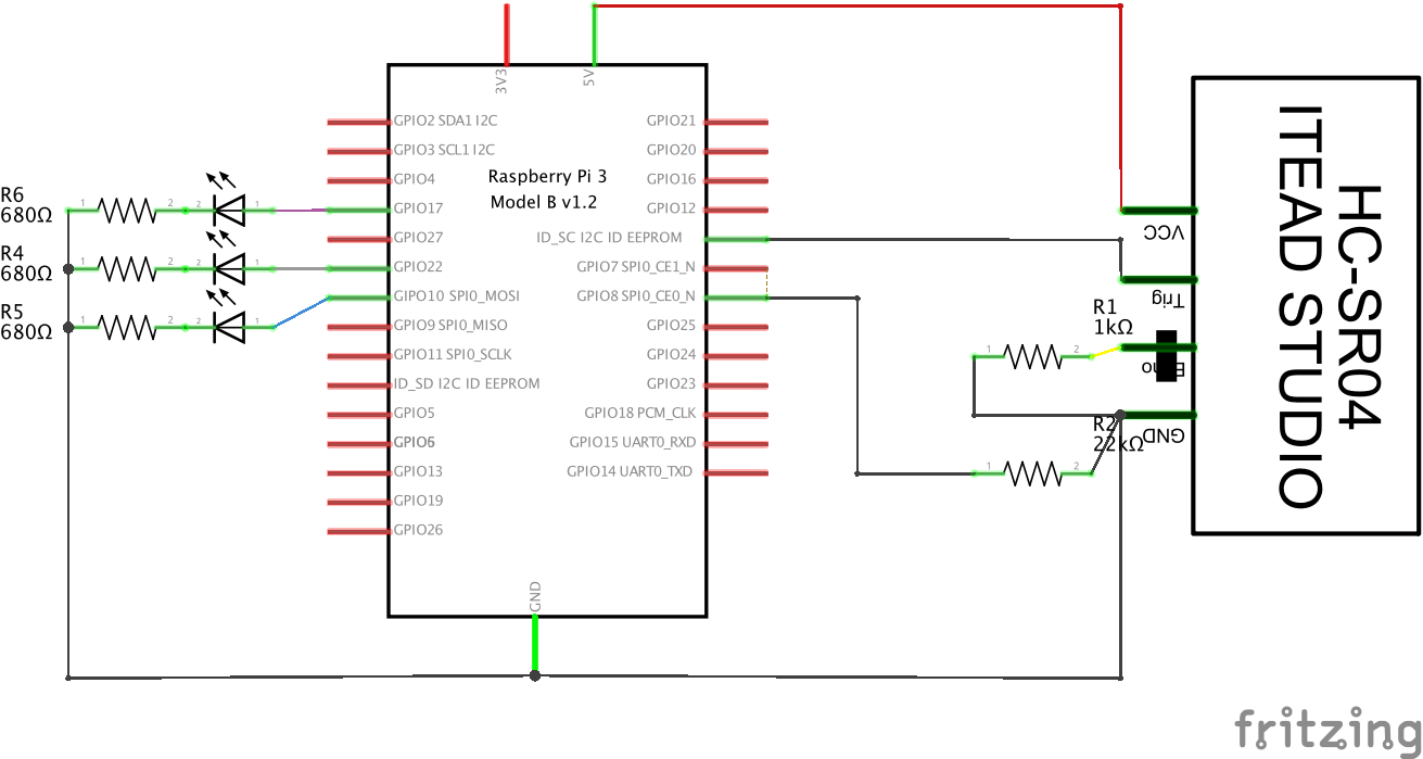 Raspberry Pi to HC-SR04 connections